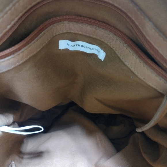 Anthropologie Leather Back Pack Brown Zip Top Sheep Leather Soft main image 9